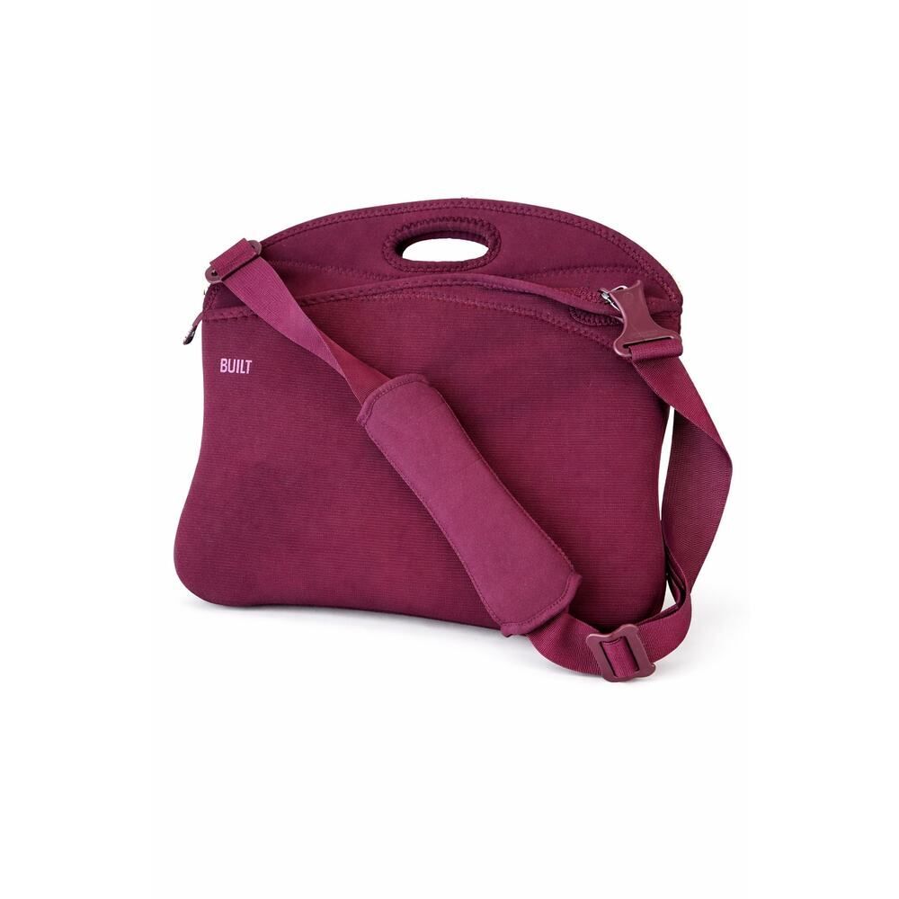 BUILT Laptop Porter 15.4 Inch Neoprene Shoulder Bag Red Purple New No Tags